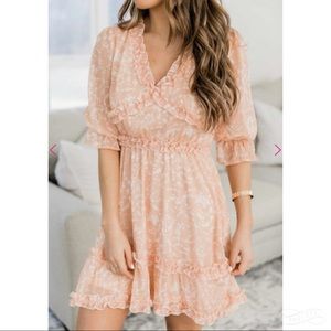 Pink Lily Travel Through Time Floral Dress
